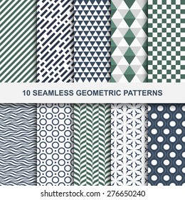  10 Vector geometric seamless patterns