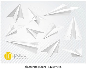 10 aeródromos de papel vetorial