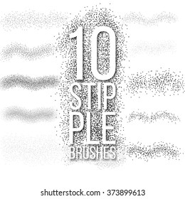 10 vector scatter stipple brushes set.