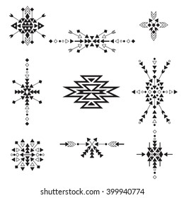 Set Tribal Decorative Elements Isolated On Stock Vector (Royalty Free ...