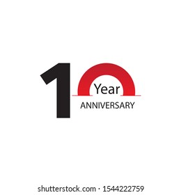10 Year Anniversari Logo Vector Template Design Illustration