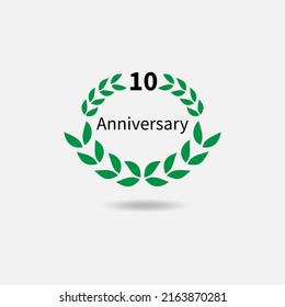 10 year anniversary badge vector, emblem, stamp