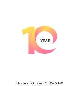 10 Year Anniversary Celebrating Vector Template