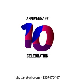 10 Year Anniversary Celebration Logo Vector Template Design Illustration