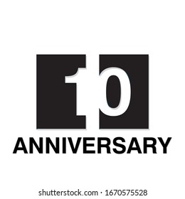 Ilustración de diseño de plantillas vectoriales de celebración de 10 años