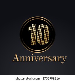 10 year anniversary celebration, vector design for celebrations, invitation cards and greeting cards