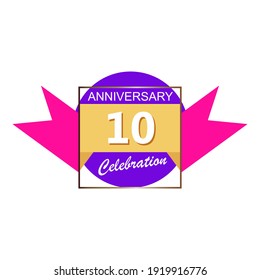 10 year anniversary celebration vector template design illustration