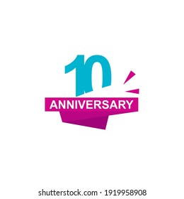 10 year anniversary celebration vector template design illustration