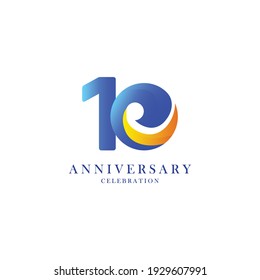 10 Year Anniversary Celebration Vector Template Design Illustration