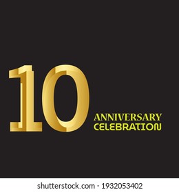 10 YEAR ANNIVERSARY CELEBRATION VECTOR DESIGN TEMPLATE ILLUSTRATION