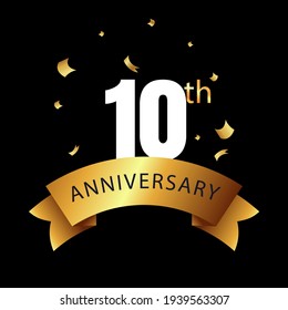 10 year anniversary celebration, vector design for celebrations, invitation cards and greeting cards