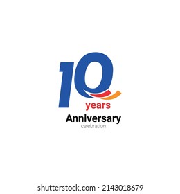 Ilustración de diseño de plantillas vectoriales de celebración de 10 años