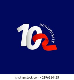 Ilustración de diseño de plantillas vectoriales de celebración de 10 años