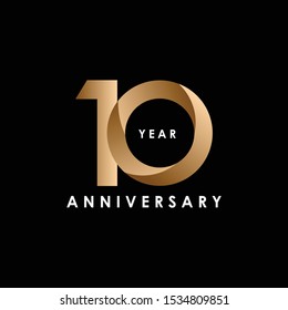 10 Year Anniversary Design Logo Illustration