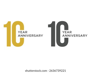 10 year anniversary design, 10 symbol vector illustration, isolated on transparent background