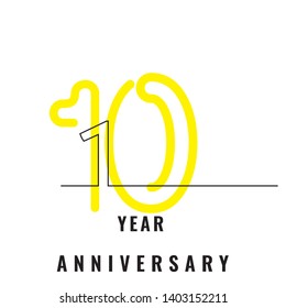 10 year anniversary logo design vector