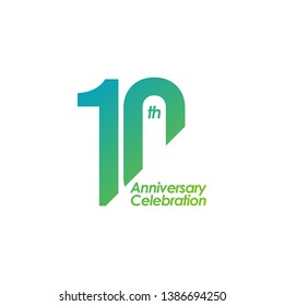 10 year anniversary logo template. Design for banner, greeting cards or print. Vector template for celebration.