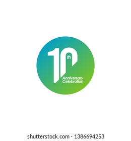 10 year anniversary logo template. Design for banner, greeting cards or print. Vector template for celebration.