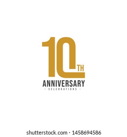 10 year anniversary logo vector template. Design for celebrations, banner, greeting cards or print.