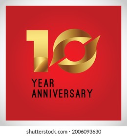 Modelo de vectores de logotipo de 10 años Diseño Color de la ilustración