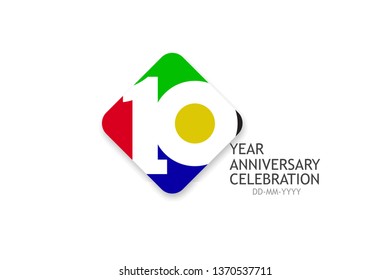 10 Year Anniversary Minimalist Logo Years Stock Vector (Royalty Free ...