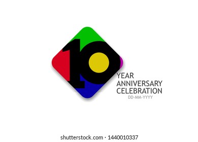 10 Year Anniversary Minimalist Logo Years Stock Vector (Royalty Free ...