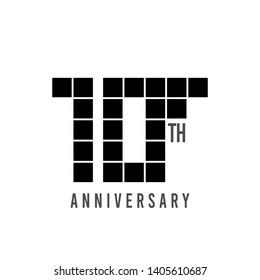 10 Year Anniversary Pixel Model Vector Template Design Illustration