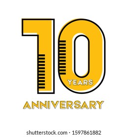 10 year anniversary vector design. great for banners, greeting cards, covers, leaflets. vector illustration.