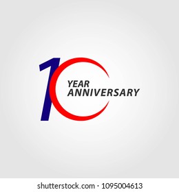 10 Year Anniversary Vector Template Design Illustration