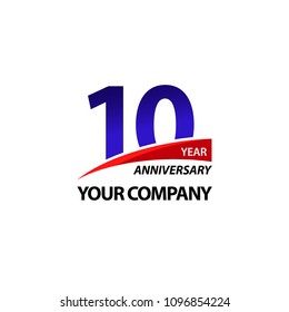 10 Year Anniversary Vector Template Design Illustration