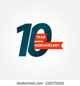 10 Year Anniversary Vector Template Design Illustration