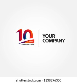 10 Year Anniversary Vector Template Design Illustration
