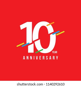 10 Year Anniversary Vector Template Design Illustration