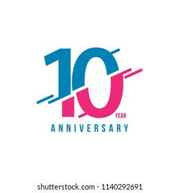 10 Year Anniversary Vector Template Design Illustration