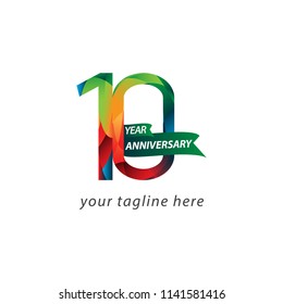 10 Year Anniversary Vector Template Design Illustration