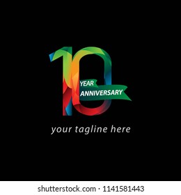 10 Year Anniversary Vector Template Design Illustration