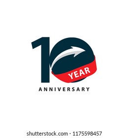 10 Year Anniversary Vector Template Design Illustration