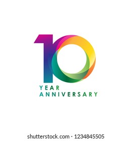 10 Year Anniversary Vector Template Design Illustration