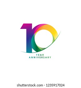 10 Year Anniversary Vector Template Design Illustration