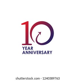 10 Year Anniversary Vector Template Design Illustration