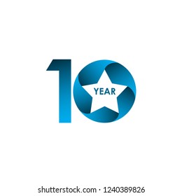 10 Year Anniversary Vector Template Design Illustration