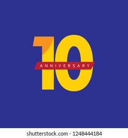 10 Year Anniversary Vector Template Design Illustration.