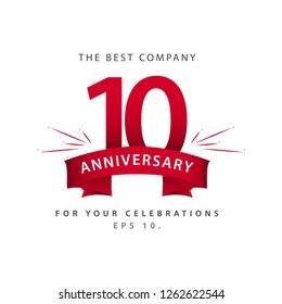 10 Year Anniversary Vector Template Design Illustration