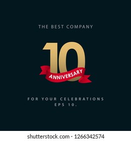 10 Year Anniversary Vector Template Design Illustration