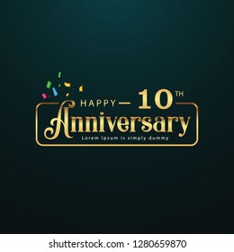 10 Year Anniversary Vector Template Design Illustration.