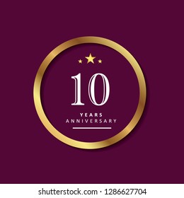 10 Year Anniversary Vector Template Design Illustration.