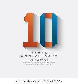 10 Year Anniversary Vector Template Design Illustration.