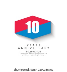 10 Year Anniversary Vector Template Design Illustration.