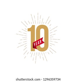 10 Year Anniversary Vector Template Design Illustration