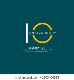 10 Year Anniversary Vector Template Design Illustration
